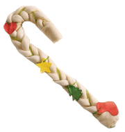 rawhide candy cane dog treat